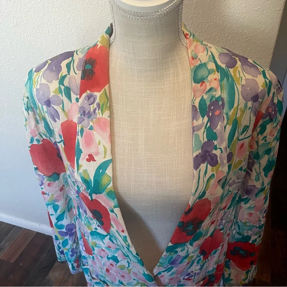 Campus Casuals of California - Vintage Floral Women's Blazer-Size 13/14
